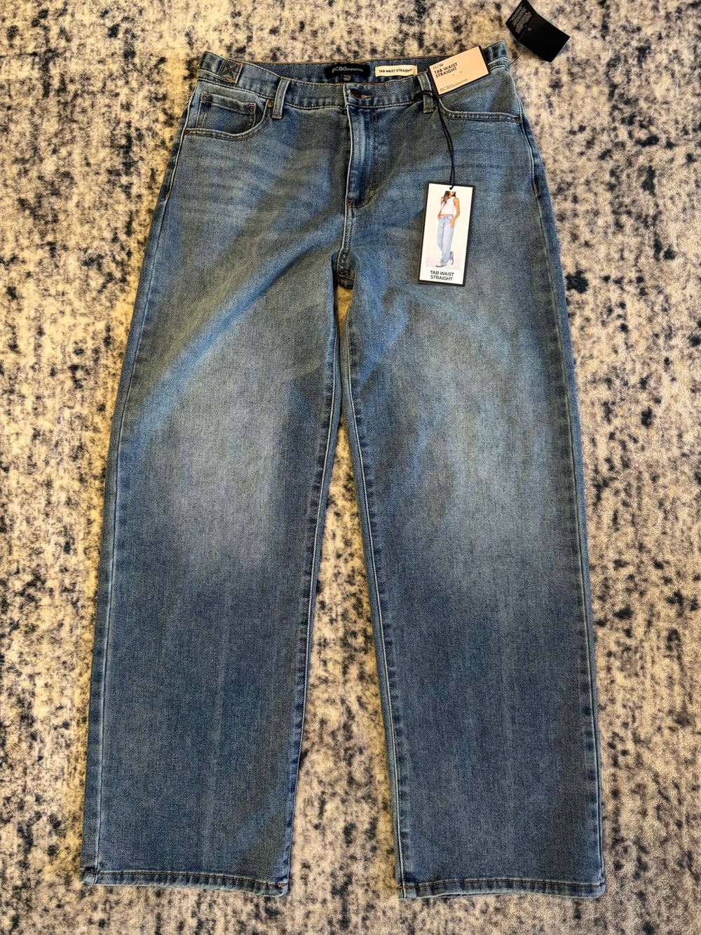 BCBGeneration Men’s Straight Jeans in Light Blue Wash